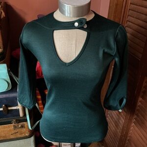 RockSteady Deep Green 3/4 sleeve top